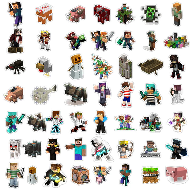 Description Picture 4 of item50pcs Minecraft Cartoon Graffiti Stickers Water Bottle Suitcase Laptop Waterproof Sticker Decoration