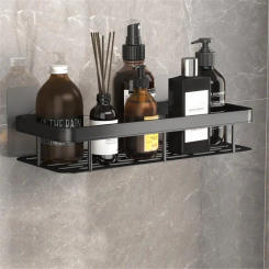 Bathroom Shelf Kitchen Storage Organizer Aluminum Alloy Shampoo Rack Shower Shelf Bathroom Accessories No Drill Shelf