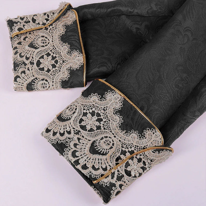 Description Picture 5 of itemFashion Men Trench Coat Steampunk Gothic Victorian Jacket Tailcoat Medieval Coat Renaissance Party Dress Up Costume