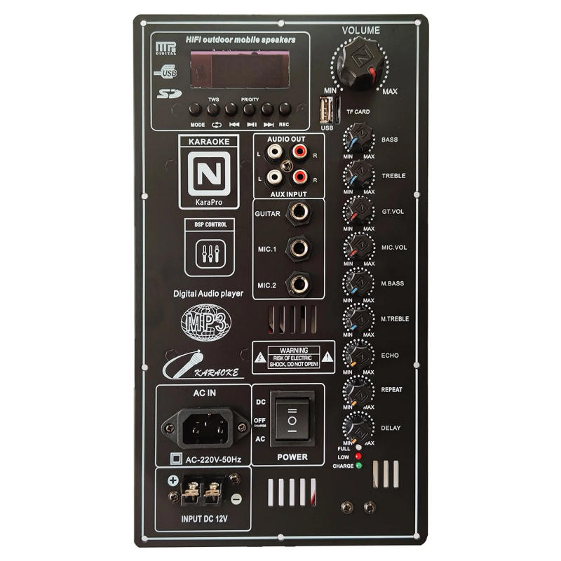 Description Picture 2 of item12V 110V 220V Digital Bluetooth 2.0 Stereo 2*150W 300W Amplifier Board for 8-18 Inch Speaker with Microphone Guitar In