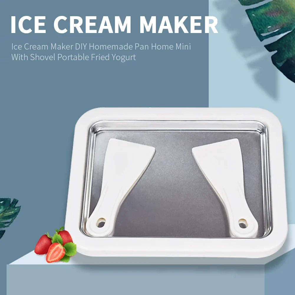 Description Picture 2 of itemMini Fried Yogurts Yogurt Frozen Pan Ice Cream Maker Machine Rolled Ice Cream Maker with 2 Spatulas Fry Ice Plate Home Use