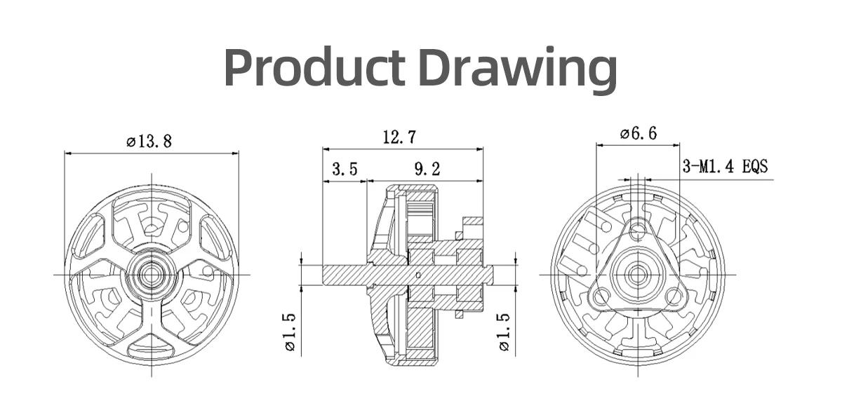 Description Picture 3 of itemGEPRC SPEEDX2 1102 10000KV Motor ESC 12A Brushless Motor Black with Mini 1.6 -2 Inch RC FPV Racing Drone Multicopter Accessories