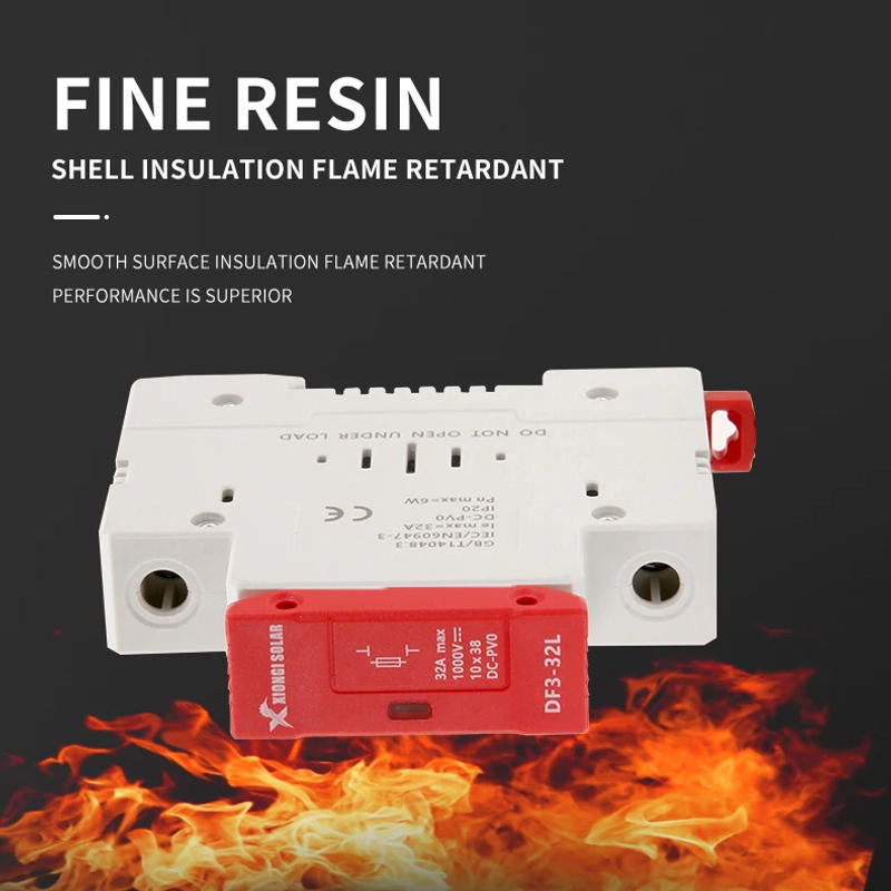 Description Picture 4 of itemSolar DC Fuses 1000V PV Photovoltaic10A 15A 20A 25A 30A 32A-DC Fuse Holder Base for Solar System Short Circuit Protection gpV