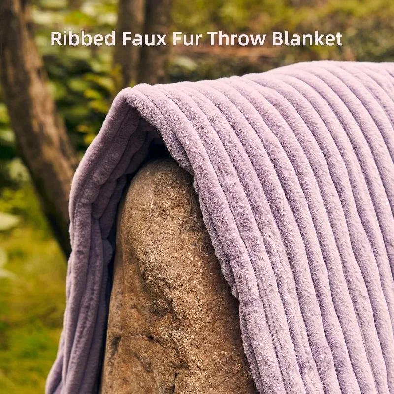 Description Picture 5 of itemElectric Blanket Heated Throw  Ribbed Faux Fur Heated Blanket with 4 Heating Level & 3 Hour Auto Off Heating Blanket