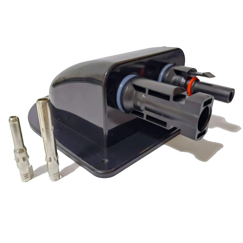 Description Picture 3 of itemSolar Panel Double Hole Wire Cable Entry Gland Sealing Box Curved Cable Connector Waterproof For RV Caravan