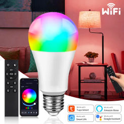 Tuya Smart WiFi LED Light Bulbs 220V 110V 10W 15W E27 Smart Life APP Alexa Google Home Voice Control Dimmable Home Party Decor