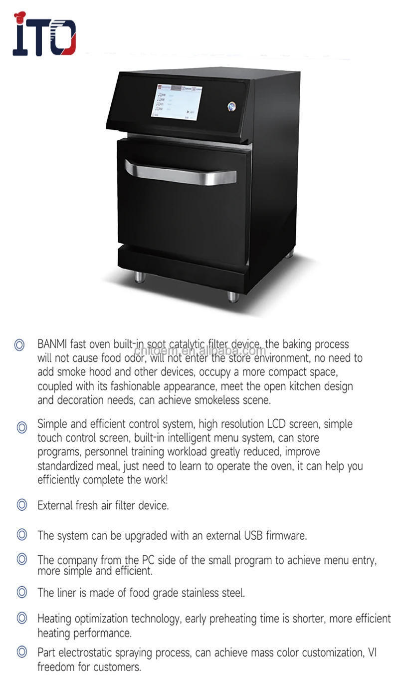 Description Picture 3 of itemElectric Hot Air Microwave Oven Pizza Oven Industrial 3800W Custom Restaurant Food Cooking Oven Commercial Kitchen