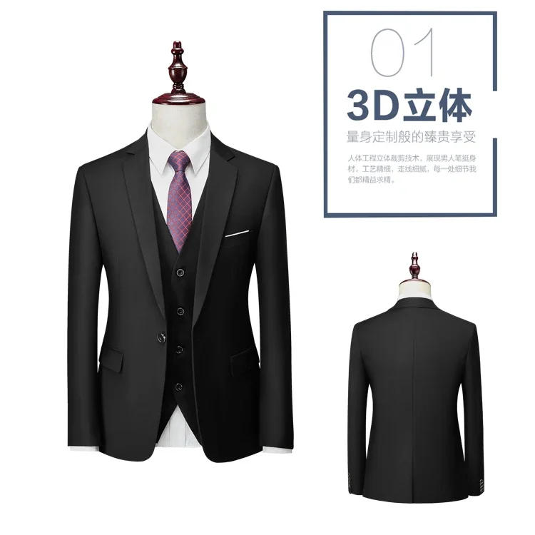 Description Picture 4 of itemMen Slim Business Casual Suits Dress 1 Jacket Pants Vest / Male Wedding Groom vest Coat Trousers Waistcoat（one vest)