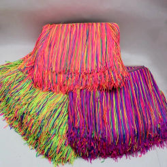 20cm Colorful Fringe Tassel Lace Fabric Stage Performance Wedding Party Dance Dress Decoration Trimming DIY Sewing Accessories