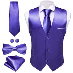 Elegant custom Vest for Men Pink Solid Satin Waistcoat Tie Bowtie Hanky Set Sleeveless Jacket Wedding Formal Male Gilet Suit