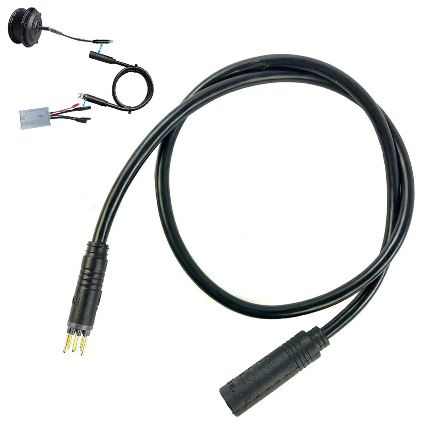 Description Picture 4 of item60cm Ebike Julet 9 Pin Motor Extension Cable Waterproof Female To Male Wire Connector Electric Bicycle Accessories