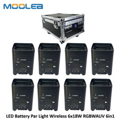 8pcs Battery Par Light Charging Case 6x18w RGBWAUV Led Wireless Par LED Bag DMX Wifi Remote Control Dj Par Sound Lights