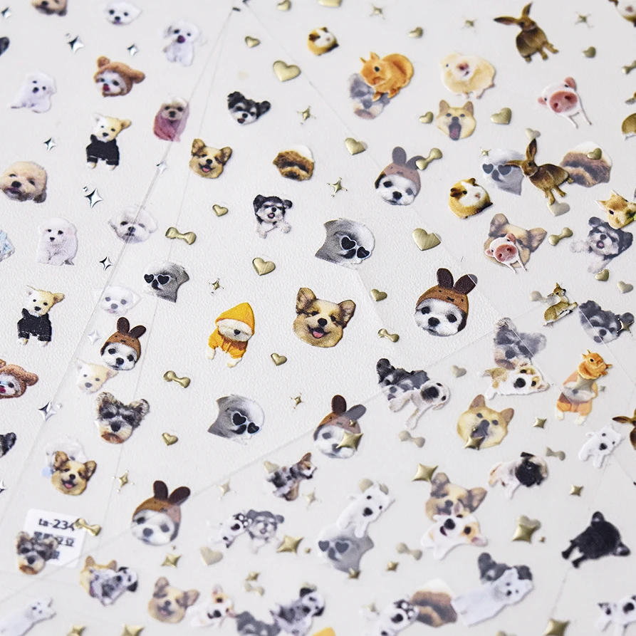 Description Picture 5 of itemLovely Dog Cat Animal Bunny 3D Soft Embossed Relief Self Adhesive Nail Art Stickers Cute Pretty Puppy Kitty Star Manicure Decals