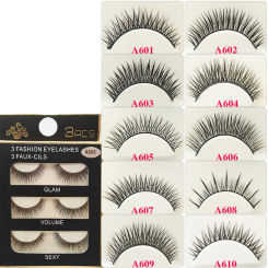 3Pairs Fashion False Eyelashes Long Lashes Extension Natural Looking Fake Eyelashes for Women Girls Party Daily Makeup
