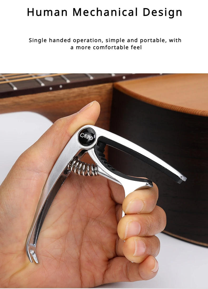 Description Picture 5 of itemExcellent Metal Guitar Capo Adjustment Clip Guitar Capo for Acoustic Electric Guitars Bass Ukulele with Picks Holder 1PC