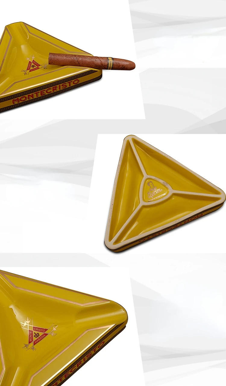Description Picture 5 of itemLarge Triangle-shaped Cigar Dedicated Ceramic Ashtray Office Ornaments Cigar Accessories Smoking Accessories