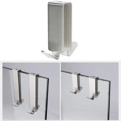 Bathroom Shower Glass Door Hook Stainless Steel Glass Door Towel Hooks Rack Bathrobe Hanger Holder Back Type Hanging Wall Hooks