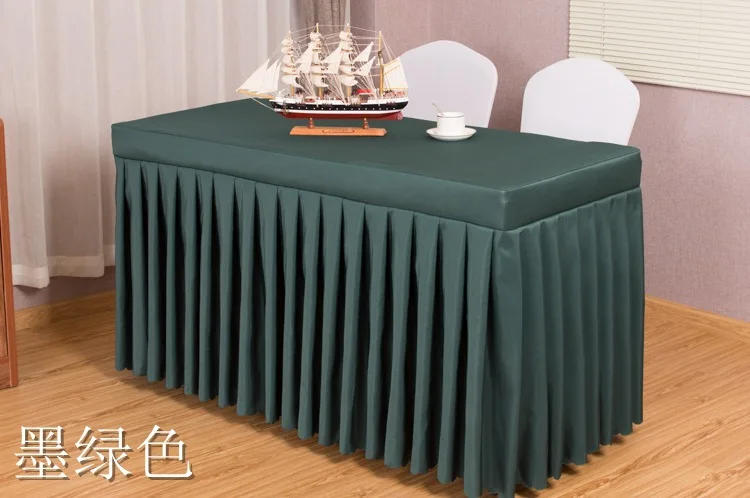 Description Picture 5 of itemBig Skirt Solid Color Rectangular Tablecloths Multi-color Large Skirt Tablecloth Dust Anti Slip Table Cover With folds