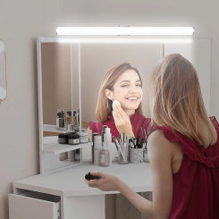 LED Eye Protection Light USB Charging Vanity Light Touch Switch Mirror Light Dimmable Cordless IP44 Waterproof for Home Bathroom