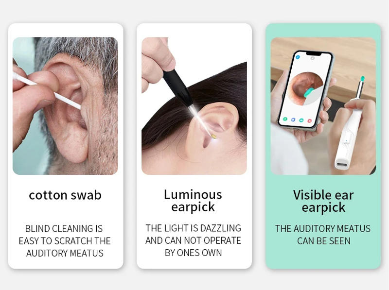 Description Picture 6 of itemSmart Visual Ear Cleaner Health Care Wax Removal HD1080P Wifi Otoscope IP67 Waterproof Endoscope 3.5mm