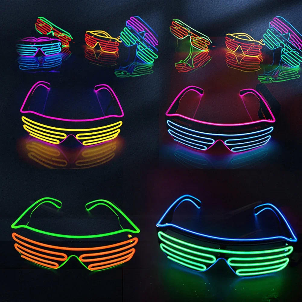 Description Picture 5 of itemGlowing Glasses LED Gafas Luminous Bril Neon Christmas Glow Sunglasses Flashing Light Glass for Party Supplies Prop Costumes New