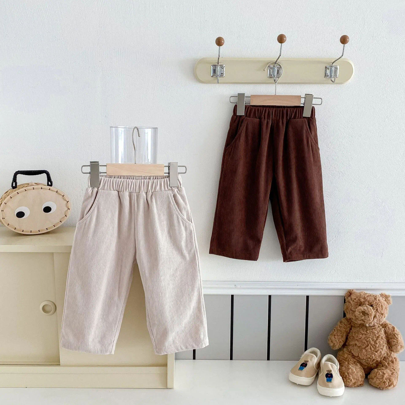 Description Picture 3 of itemAutumn New Corduroy Kids Pants Cotton Soft Toddler Trousers 1-6Y Solid Color Loose Fit Children Clothes