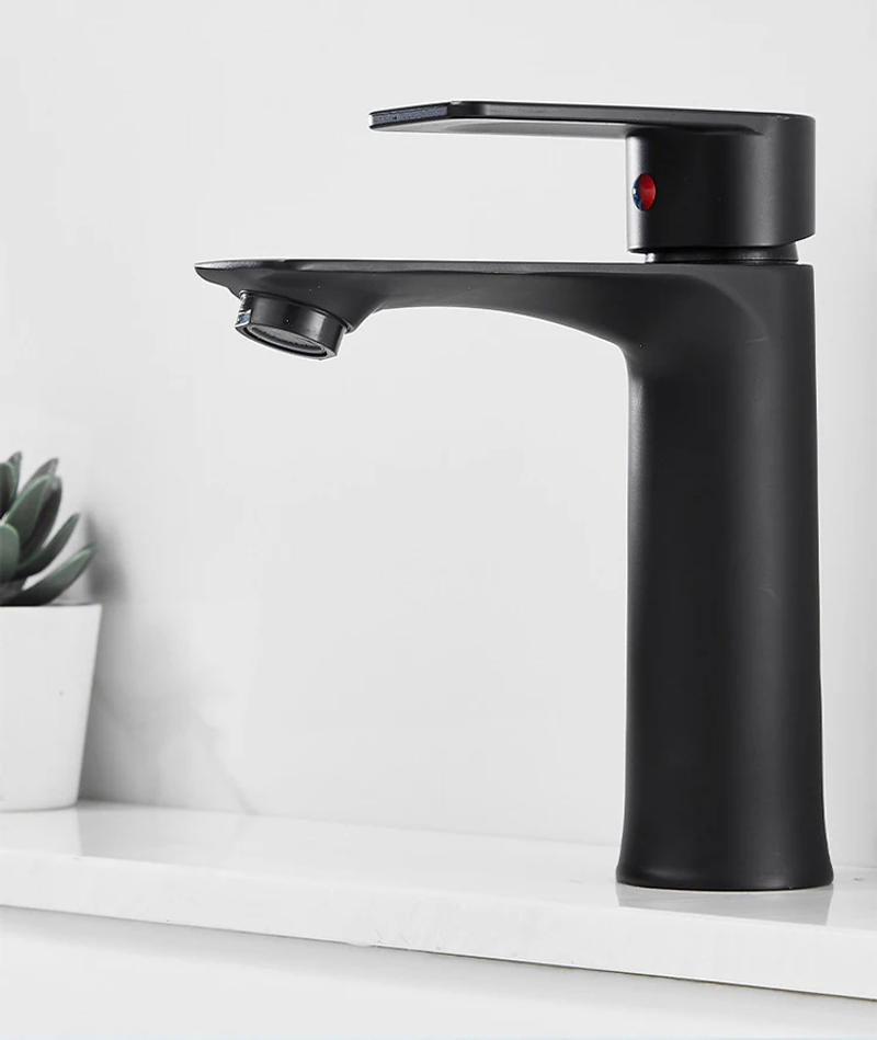 Description Picture 3 of itemBlack Basin Faucet Bathroom Washbasin Sink Water Mixer Tap Hot Cold Water Basin Sink Tap kitchen Deck Mounted Faucet accessories