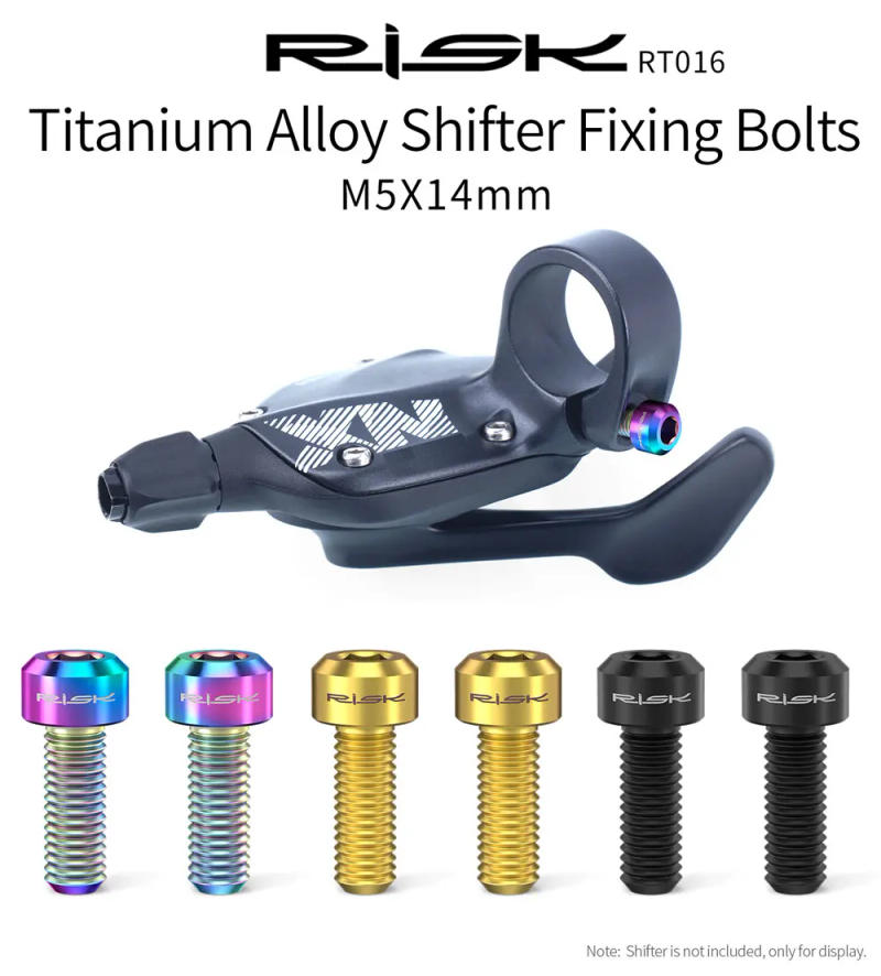 Description Picture 2 of item2pcs RISK M5x14mm Bike Thumb Shifter Bolt Bicycle Derailleur Brake Lever Screw Titanium Alloy