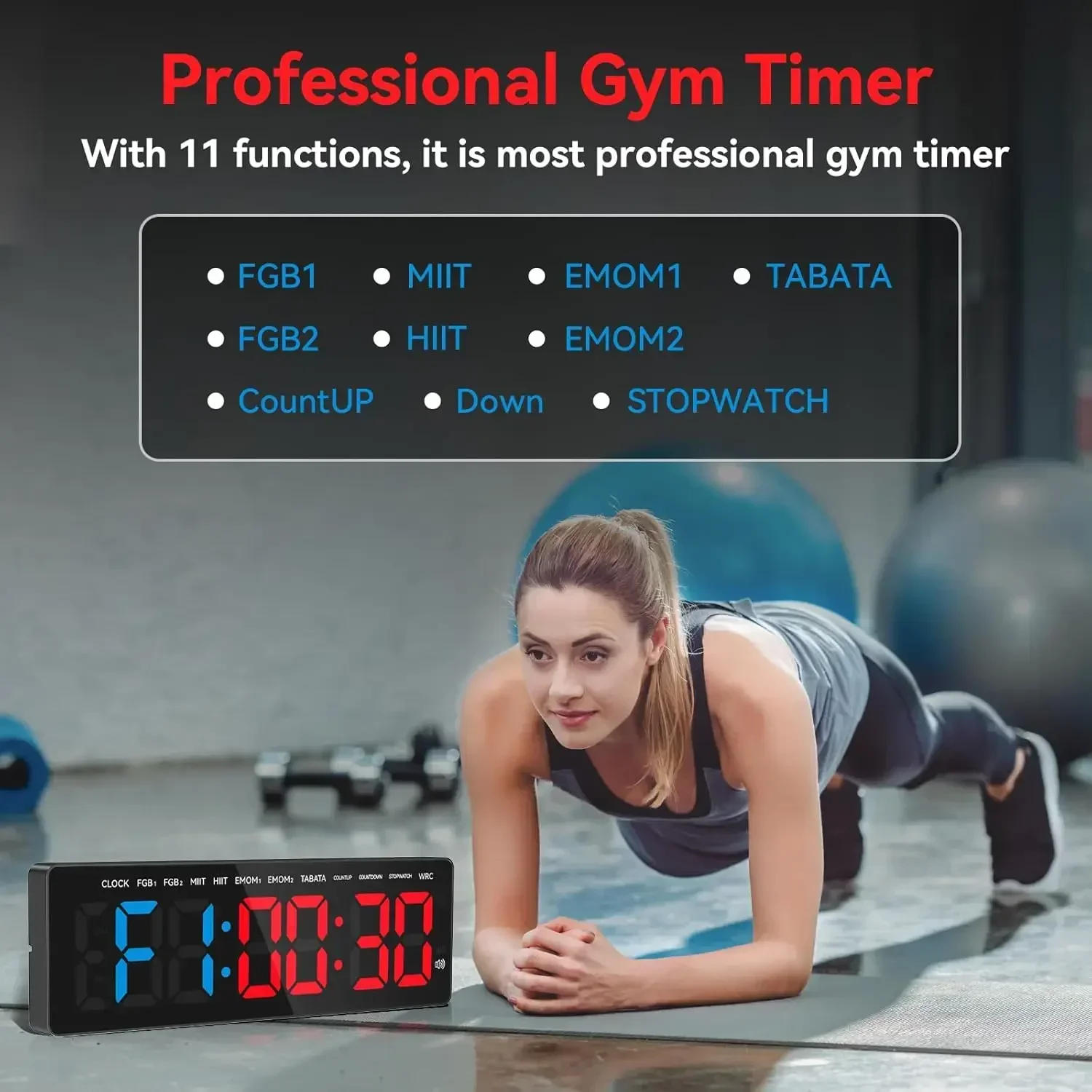 Description Picture 5 of itemGym Timer 3.5" Large LED Display Wall Clock Gym Interval Workout  Count Down & Up Stopwatch Digital Time Timers for Fitness Home