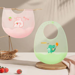 Cute Cartoon Animal Baby Bibs Soft Silicone Waterproof Boy Girl Feeding Burp Cloths 0-6 Years Kids Saliva Towel