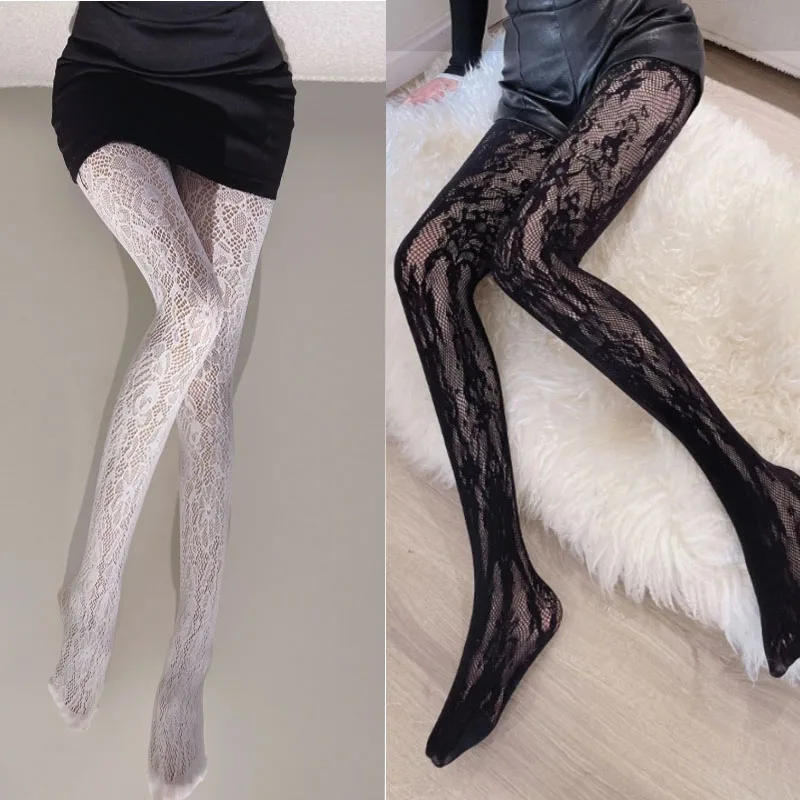 Description Picture 4 of itemFashion Lace Tights Floral Vine Pattern Pantyhose Slim Fit Sexy Gothic Punk Mesh Fish Net Body Stockings