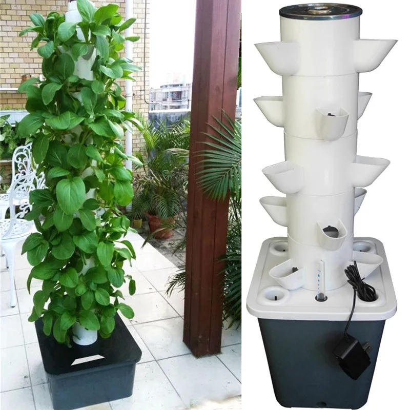 Description Picture 2 of itemDIY Home Garden Balcony Vertical Tower Planter Detachable PP Colonization Cups Farm Greenhouse Hydroponic Grow System
