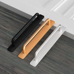 Punch-free Door Handle Aluminum Kitchen Cabinet Pulls Self-adhesive Toilet Window Sliding Door Knobs Furniture Hardware Handles