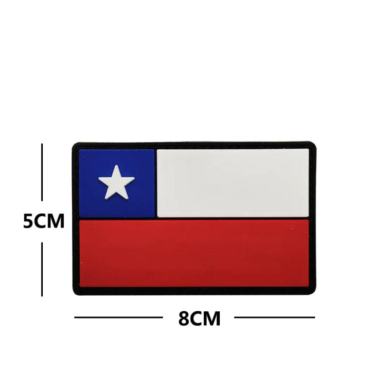 Description Picture 5 of itemChile Flag IR Tactical Patch Infrared Applique PVC Rubber Badge Army Armband Backpack Hat Sticker Military Patch for Clothing