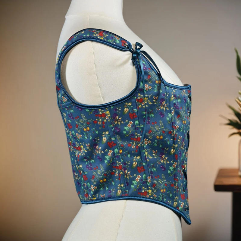 Description Picture 6 of itemWomen Corset Bustier Lace Up Front Boned Vintage Palace Bodices Slimm Waist Tight Vest Tube Tops Tummy Control Stage Coustume