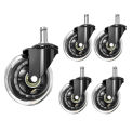 Office Chair Wheels 10Mm Stem, Compatible For Brand Chairs, 3/8Inch Replacement Spare Parts Rubber Chair Casters, Set Of 5