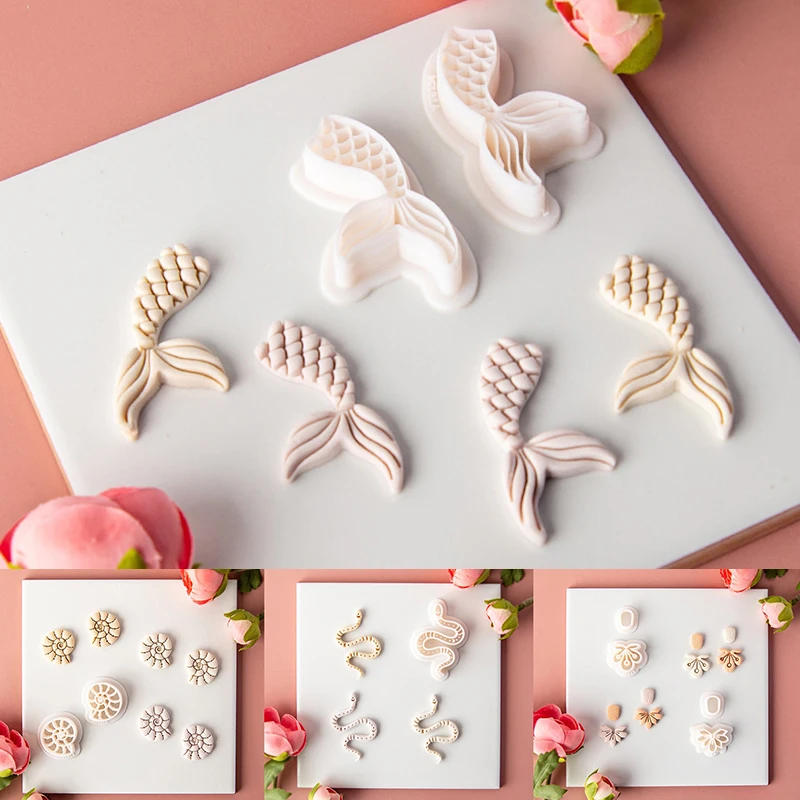 Description Picture 3 of itemGeometric Shape Embossing Clay Mold Soft Pottery Earrings Polymer Clay Cutter DIY Ceramic Flower Jewelry Pendants Making Tools