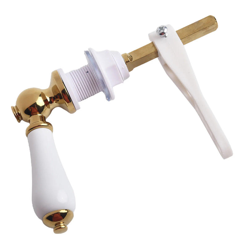 Description Picture 5 of itemTraditional Porcelain & Gold Victorian White Toilet Cistern Lever Flush Handle Replacement Toilet Tank Flushing Tank Flush