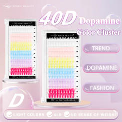 120Pcs Cluster Colorful Individual Lashes 0.07D Professional Makeup Grafting False Eyelashes 40D Cosplay Colored Eyelashes