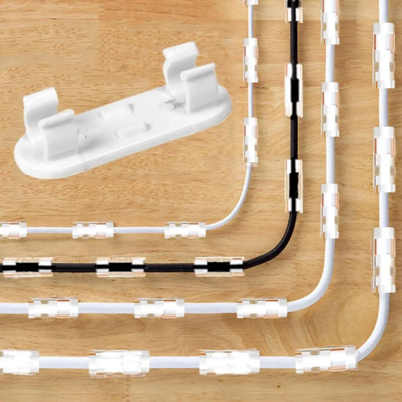 Description Picture 2 of item10Pcs Plastic Cable Clip Practical No Punching Nail-Free Wire Holder Self-Adhesive Mini Network Cord Fixed Network Cable