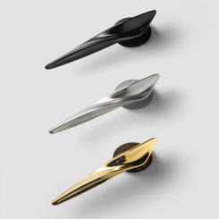 Gold Irregular Streamline Door Lock Handle Modern Polisged Golde Home Security Interior Lock Set Door Hardware