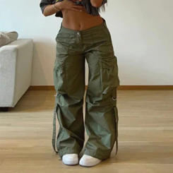 Street casual hip-hop Rockmore workwear multi-pocket straight pants y2k Harajuku fashion jogging low-waist loose wide-leg pants