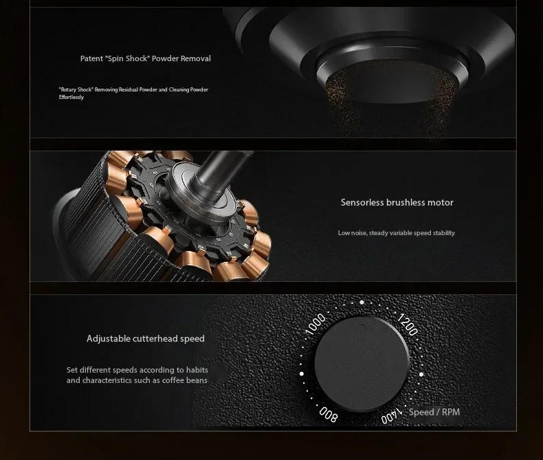 Description Picture 4 of itemTimemore Sculptor 078S/078 Electric Coffee Grinder Commercial Professional  220V Fully Automatic Speed Adjustment Espresso