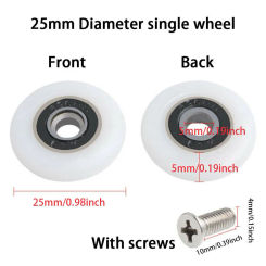 Home Improvement Power Transmission Part Shower Door Roller Gear Replacement Glide Clean Runner Nylon Outer Wheel 8Pc With Screw