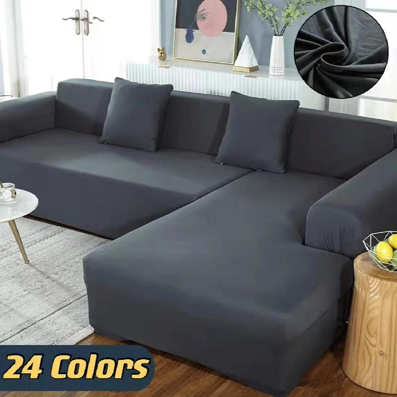 Description Picture 2 of itemSolid Color 1/2/3/4 Seat Sofa Cover Stretch Milk Silk Fabric Couch Covers for Living Room Sectional Corner Settee Slipcovers 1PC