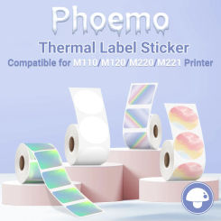 Phomemo Label For M110/M220/M221 Mini Printer Portable Thermal Label Stickers Self-Adhesive Waterproof Label Maker Sticker New