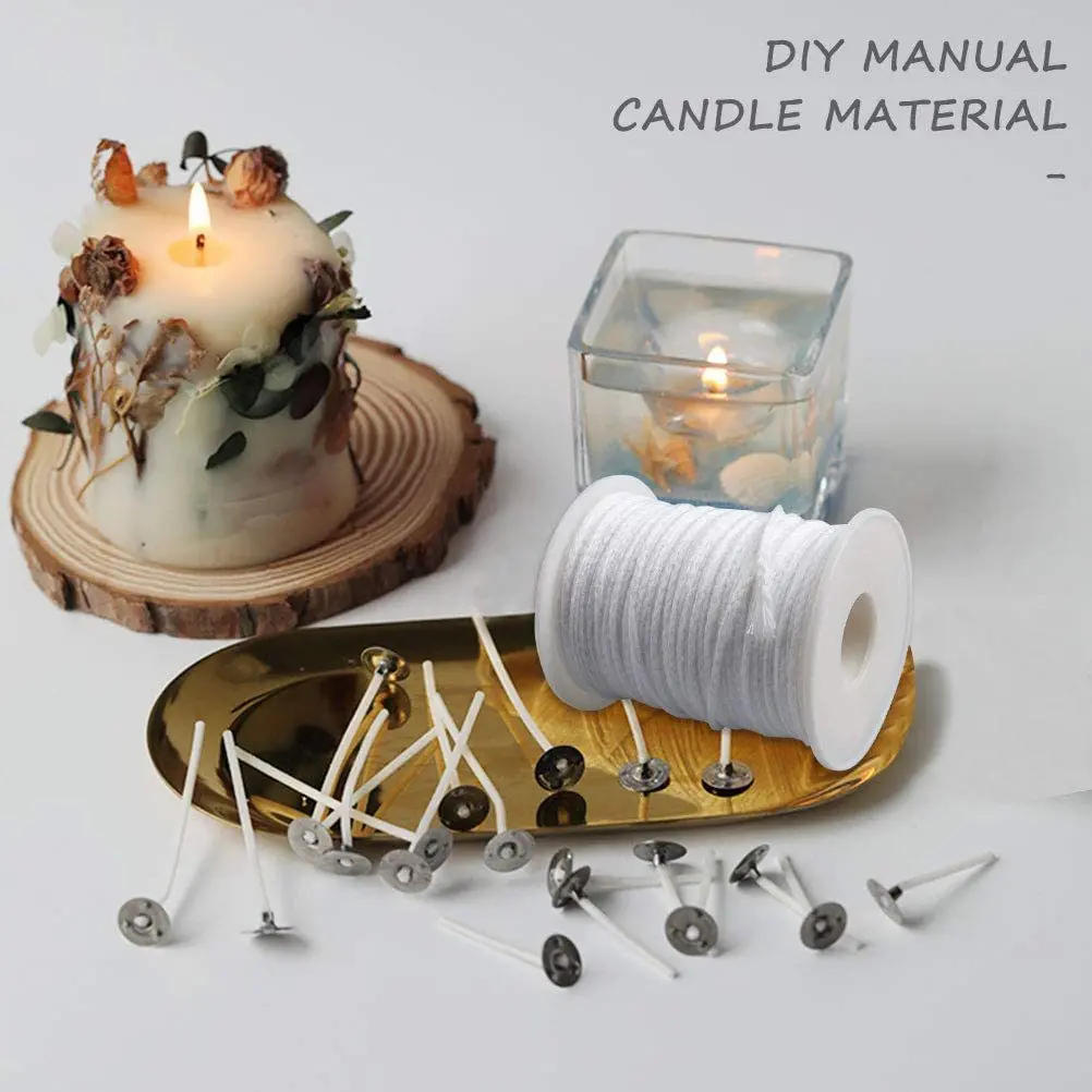 Description Picture 5 of item61m Cotton Candle Wick Candle Holder Smokeless Aromatherapy Cylindrical Candle Thread Candle Making Kit DIY Candle Maker