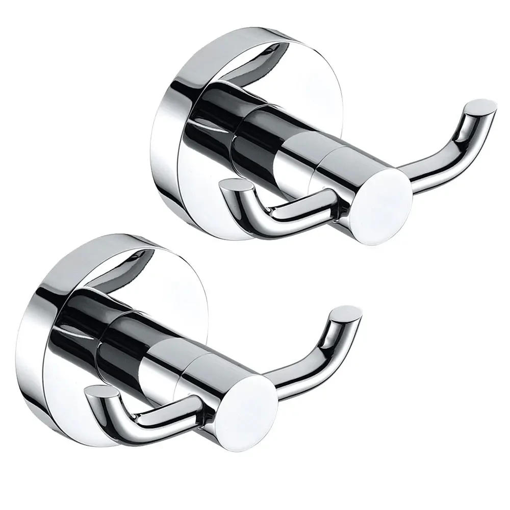 Description Picture 4 of itemWall Mounted Round Stainless Steel Coat Hooks, Clothes Hanger, Non-slip, Robe Holder, Dual Coat Rack, Heavy Duty