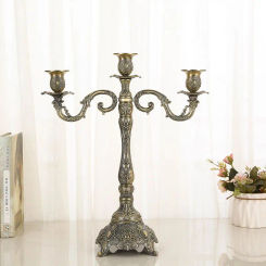 Bronze Metal Candle Holder Candle Stand Restaurant Wedding Decoration Candlelight Dinner Props Candlestick Holder Accessories