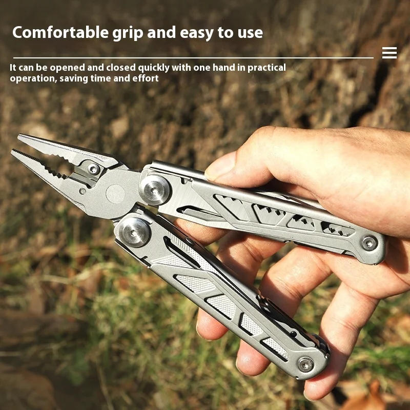 Description Picture 4 of itemMulti-functional Pliers Stainless Steel Outdoor Multi-purpose Tool Emergency Knife and Scissors Combination Needle Nose Pliers